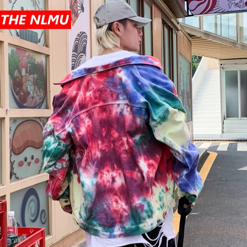 Джинсовые куртки с принтом Tie Dye уличная одежда 2020 повседневные джинсовые в стиле