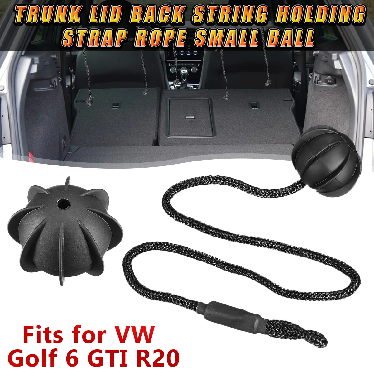 

1Pc 1K6 863 447A Hatchback Parcel Shelves Trunk Lid Back Shelf String Holding Strap Rope SmallBall For VW Golf 6 GTI R20 MK5