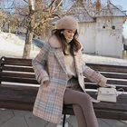 Женское пальто из смешанной шерсти, с двойным рядом пуговиц