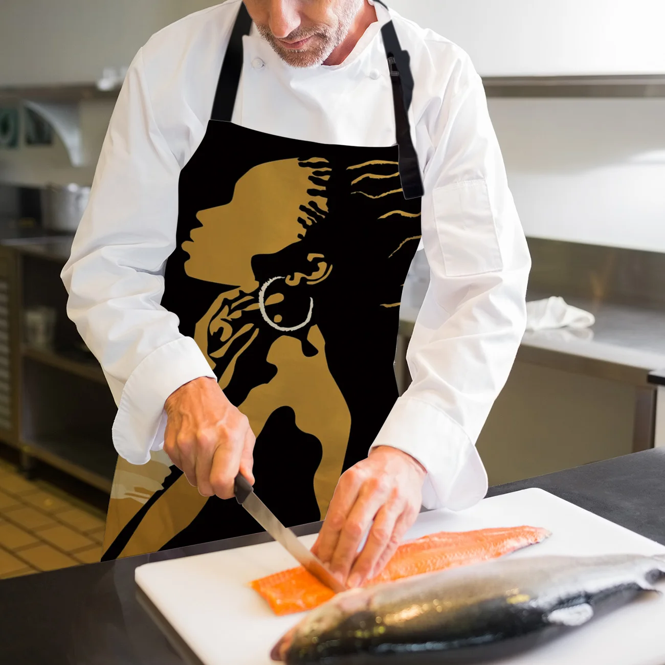 Кухонный Фартук силуэт африканских женщин без рукавов Фартуки из парусины для