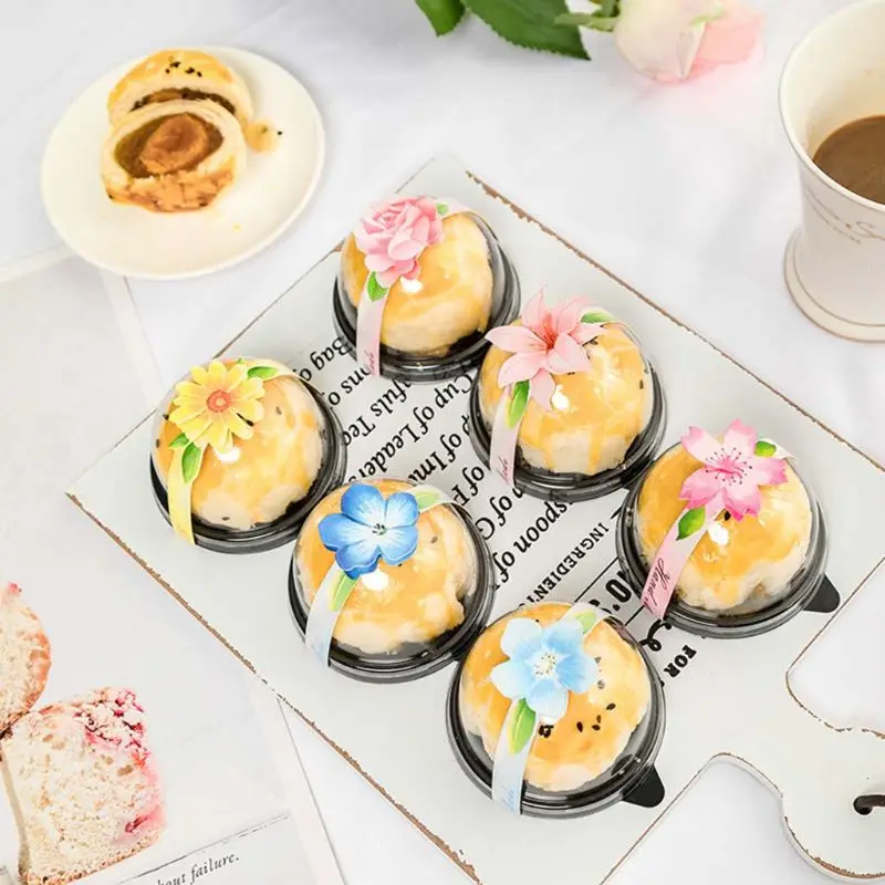 

80pcs Cherry Egg Yolk Crisp Pastry Seal Sticker Strip Mooncake Package Box Decoration DIY Handmade Supplies