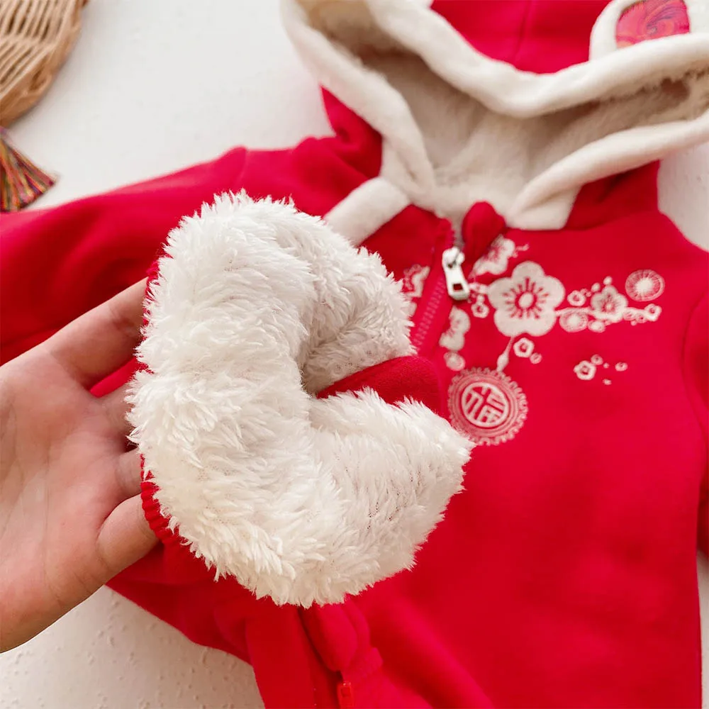 Комбинезоны с капюшоном для маленьких мальчиков бархатный теплый зимний