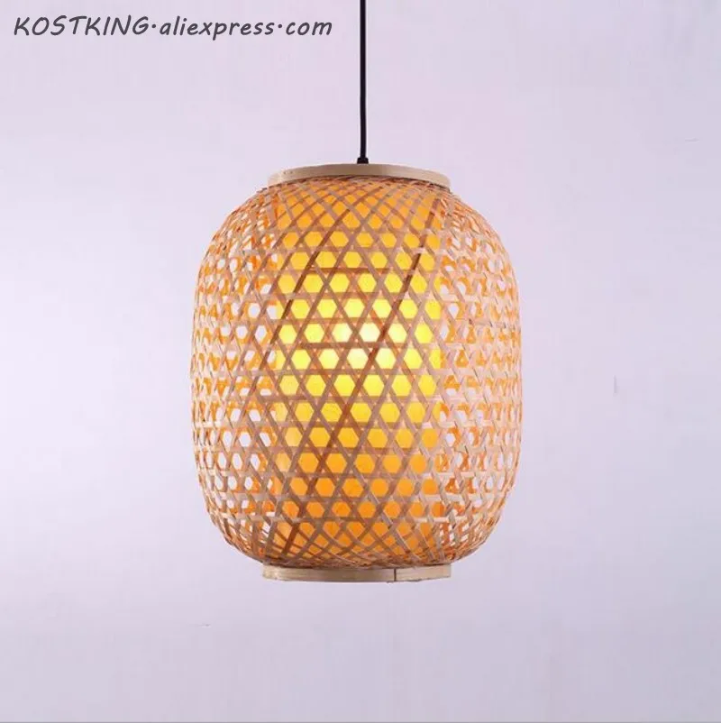 買取 ヴィンテージ竹籐籐ランタンシェード Led ペンダント Ligths 器具素朴なアールデコ調のレストランランプ照明器具照明