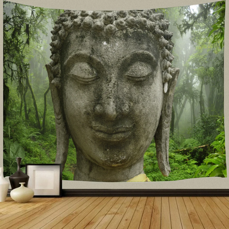Новый дизайн гобелен в виде статуи Будды настенный художественный 3d с принтом