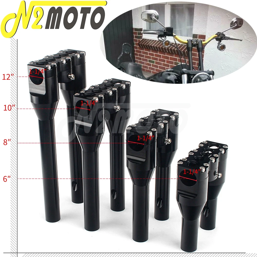 

For Harley Softail Dyna Touring Fat Street Bob Low Rider Road Glide King Modified Risers 3.5" Center Rise 6inch-13inch 32mm Bar