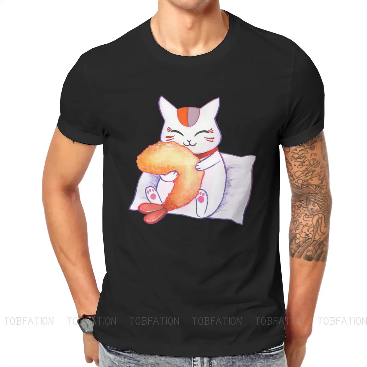 

Футболка Nyanko Sensei с надписью Tempura, футболка в стиле креветок, Нацумэ Yuujinchou, Высококачественная футболка в стиле хип-хоп с подарком, футболка с ...