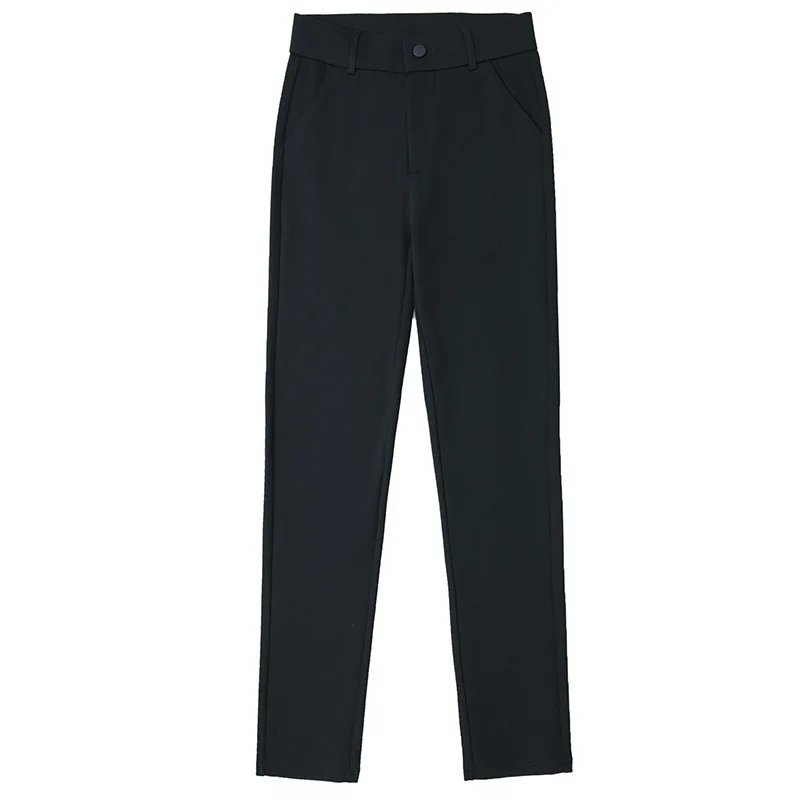 

2020 Spring Autumn Women Straight Pants Fashion Silm Pants Female OL High Waist Female Oversize Casual Profession Soild Color