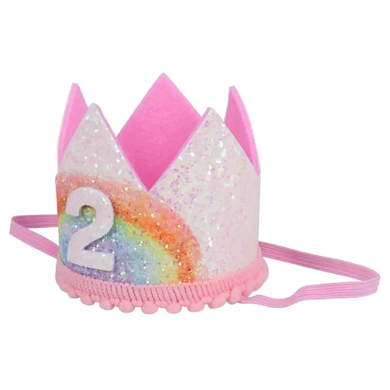 Очаровательные детские шапки на день рождения Детские вечерние с радужной