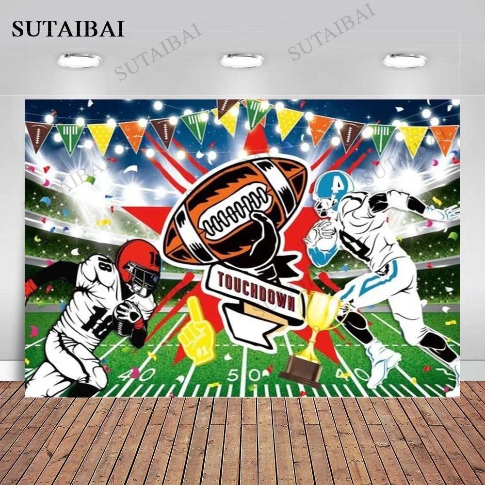 

Фон для мальчиков с изображением американского футбола, спортивный, страстный, регби, футбольное поле, декор для дня рождения, баннер