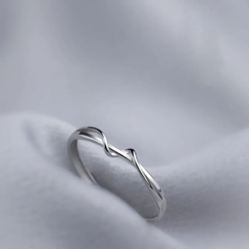 

New Minimalism Silvery Rings Fashion Overlapping Geometric Lines Jewelry for Female Wedding Adjustable Open Ring Jewelry