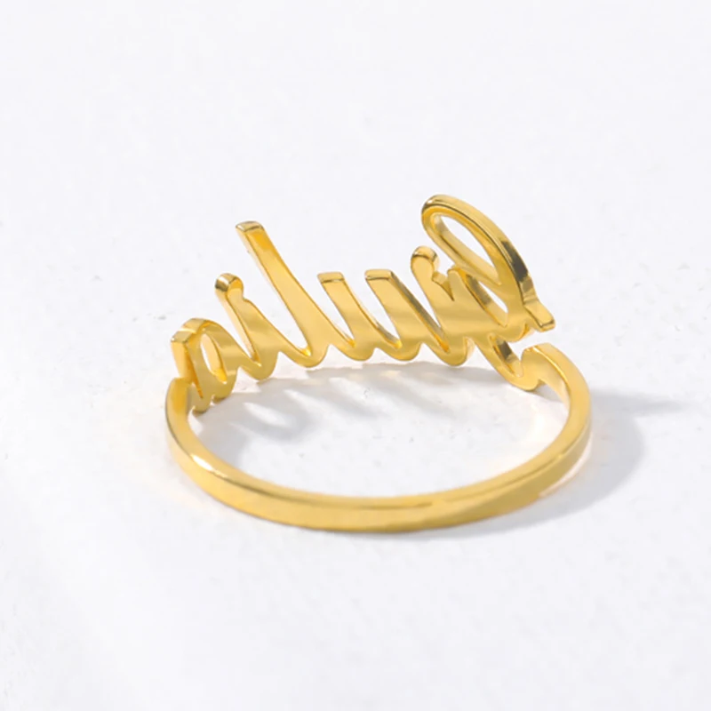 Мода Анель Кольца из нержавейки пользовательские кольцо Для мужчин имя женщин