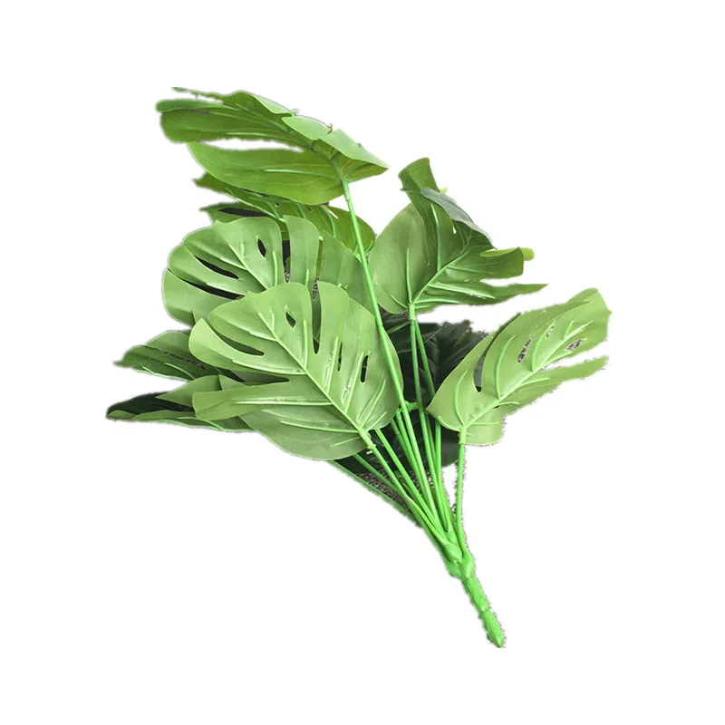 12 вилок/букет искусственные растения зеленые листья в форме Панциря Черепахи