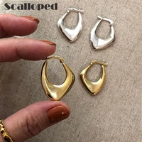 scalloped european hot fashion irregular geometric hoop earring 2021 new minimalist personality women trend jewelry brincos