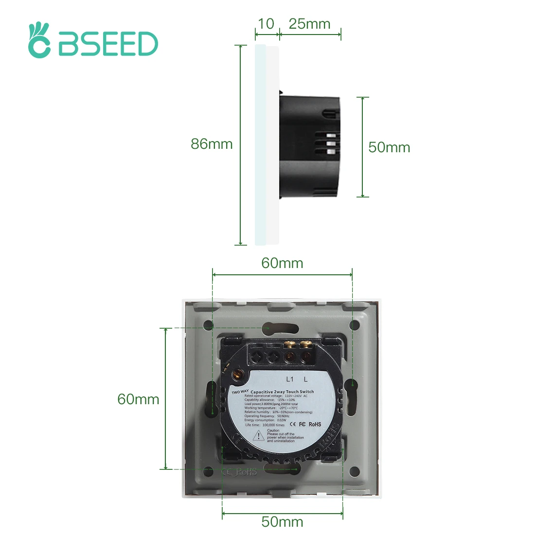 Сенсорный выключатель Bseed сенсорный переключатель европейского стандарта 1