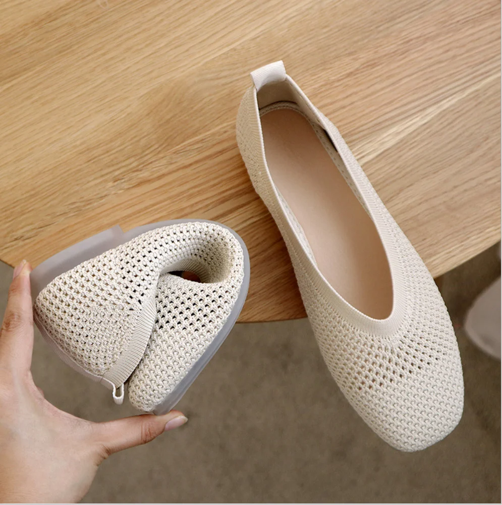 

Simple Shoes Women Soft Flats Weaving Hollow Out Summer Shoes Slip On Flat Shoes Ballet Flats Woman Boat Shoes Zapatos Mujer