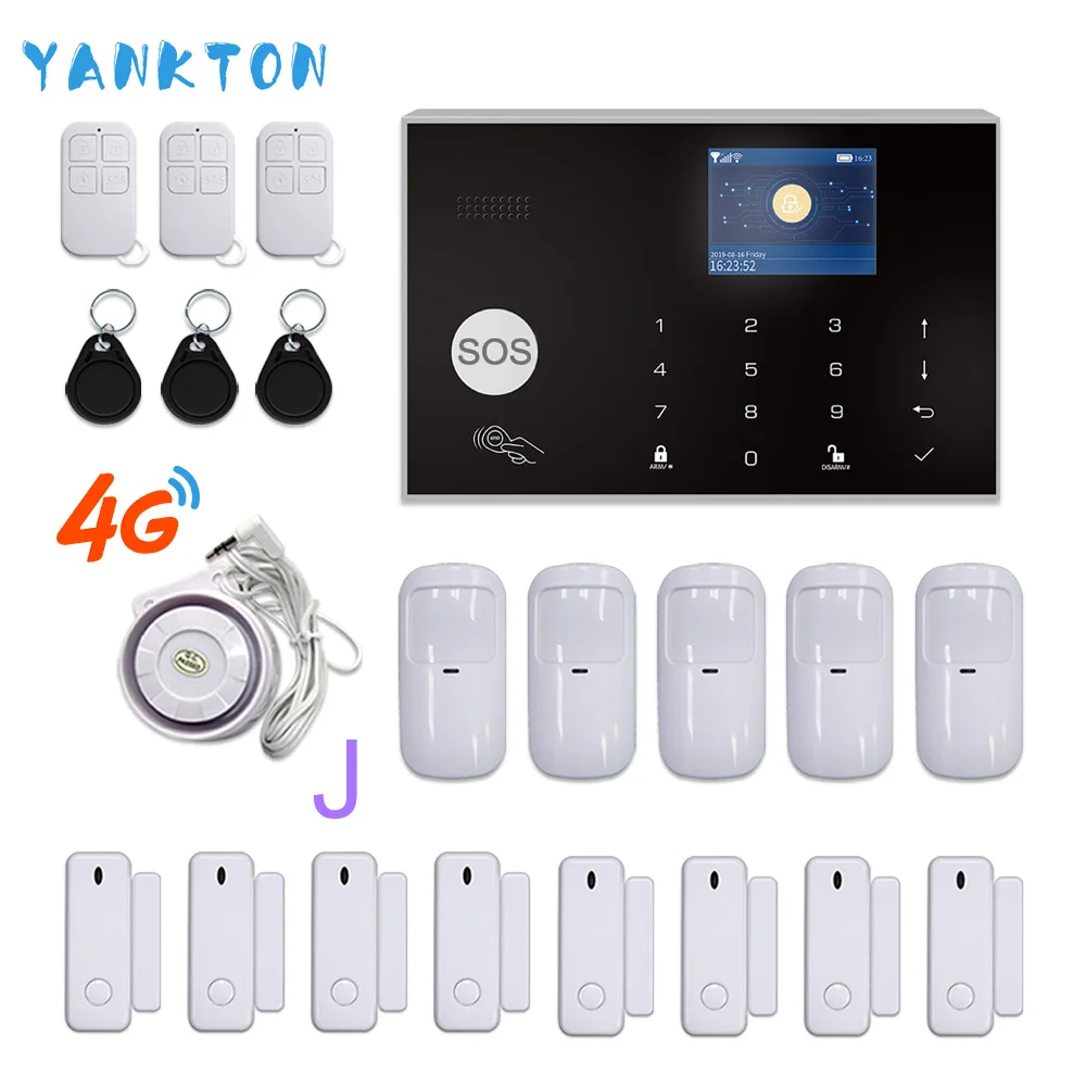 YK-002-4G-G30-J Tuya 433 МГц беспроводной Wi-Fi 4G& 3g домашняя система охранной сигнализации 11 языков охранная сигнализация хост приложение пульт дистанционного управления для Android и IOS - Цвет: YK-002-4G-G30-J