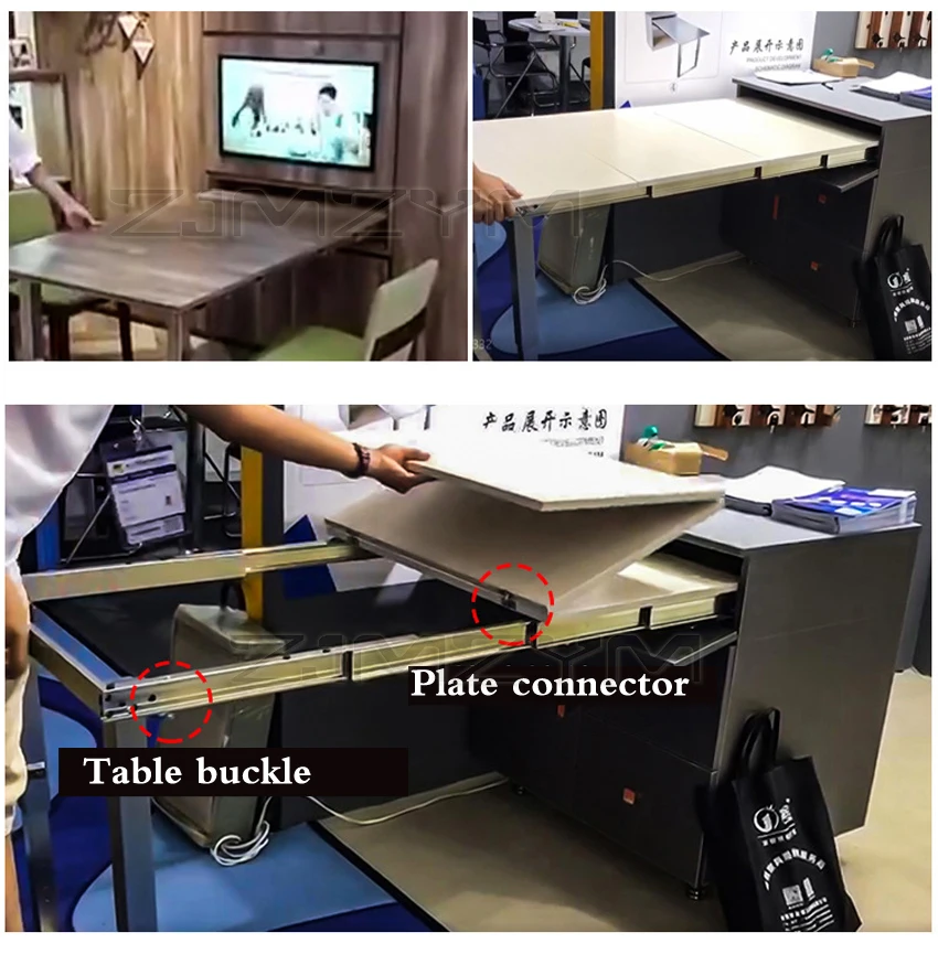 

Multi-Section Hidden Table Slideway Multi-functional Pulling Folding Dining Table Retractable Rail Flat Push With Feet Track
