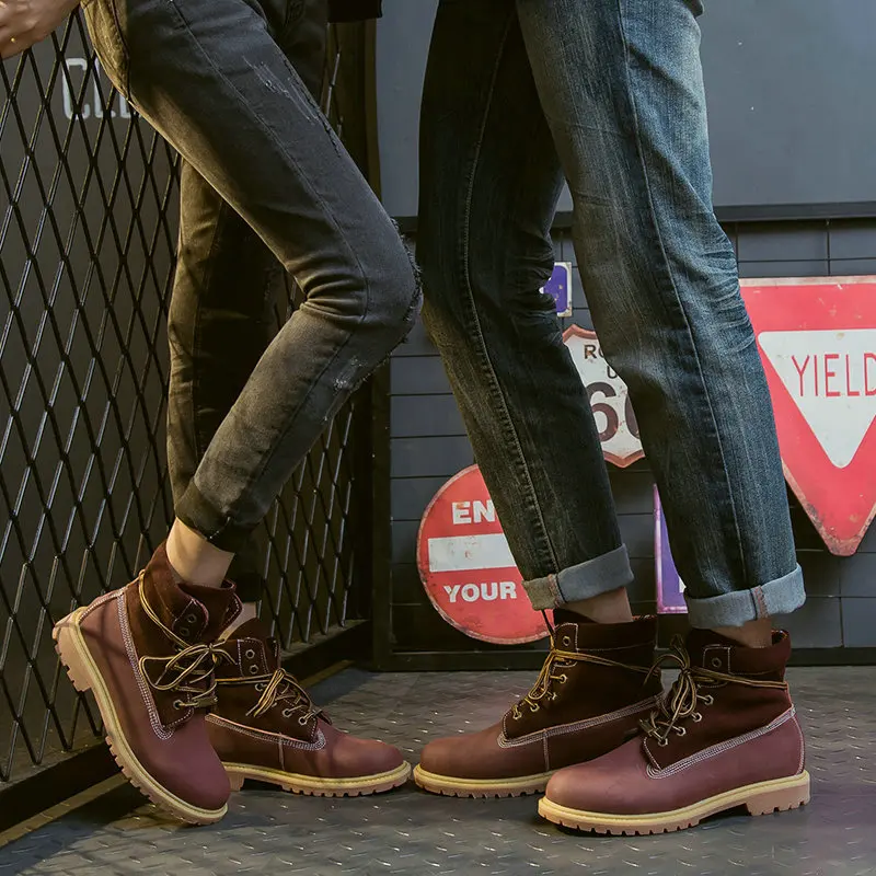 Женские ботинки Martin из 100% натуральной кожи рабочие Уличная обувь для пар женские