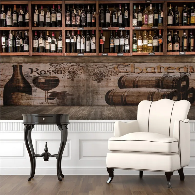European and American Retro Wine Barrels Background Wall Paper 3D Restaurant Bar Winery Industrial Decor Mural Wallpaper | Обустройство