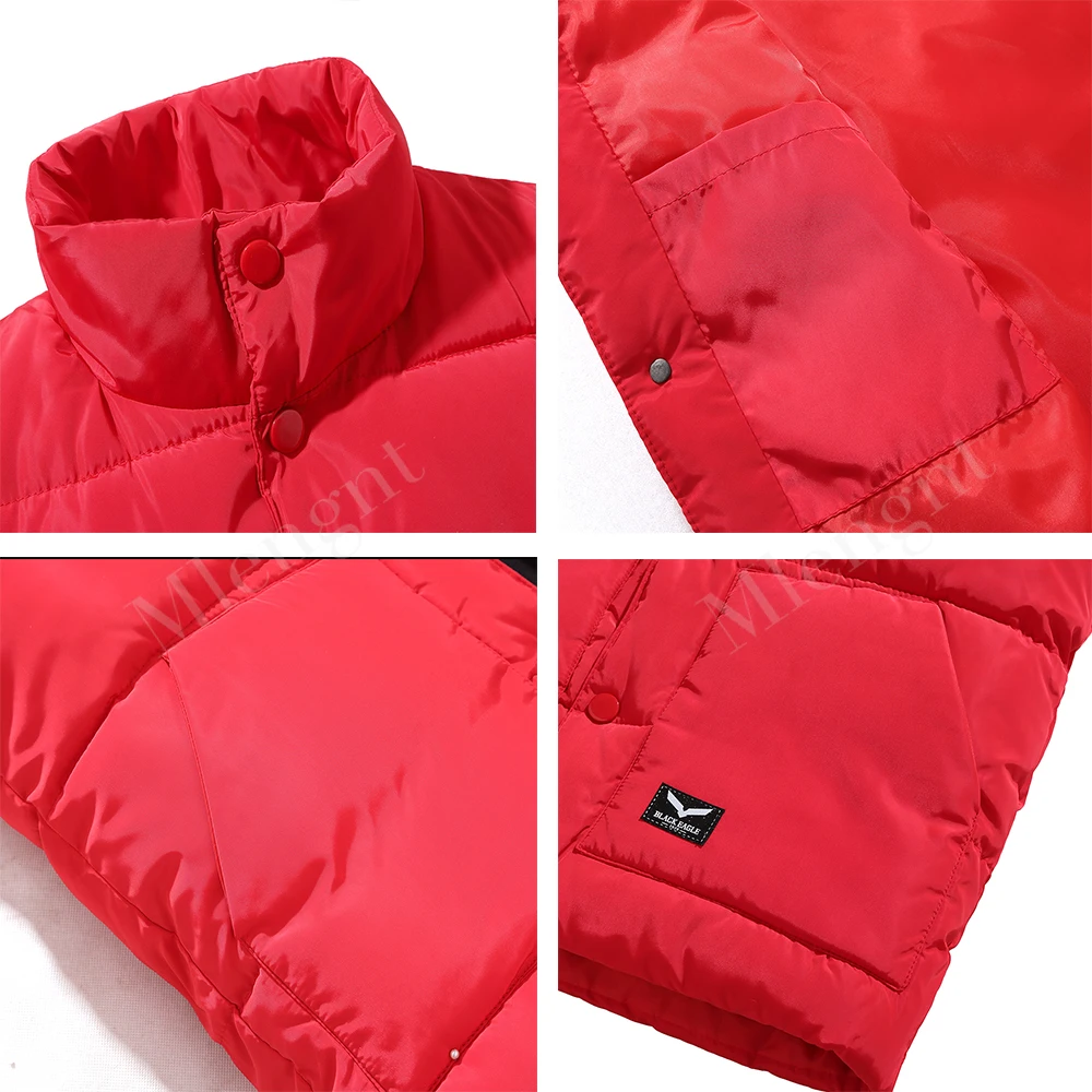 

Winter Men's Sleeveless Vests Simple Solid Casual Cotton-Padded Photographer Coats Body Warmer Thickened Waistcoats Men Clothing