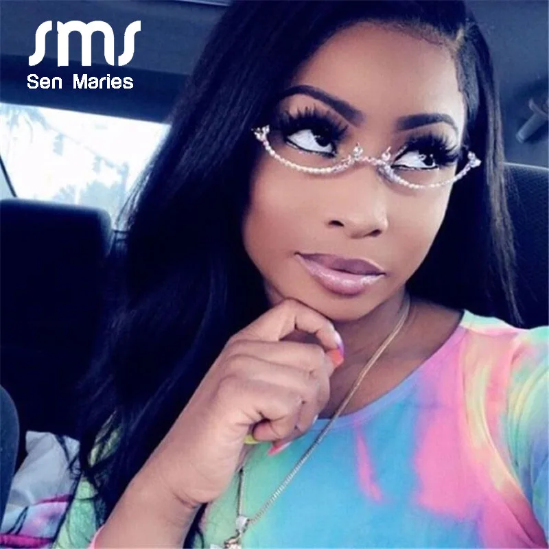 Новинка женские очки оправа из сплава 2019 красочные горные хрустальные золотые