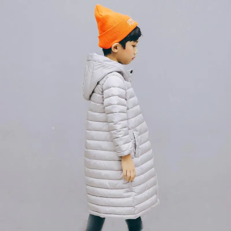 Girl Winter Jacket Children's Thicken Jacket Kids Cotton-padded Clothes Jacket Girl Park Hoodie Coat Boys 3 4 5 6 7 8 9 10 Years - Цвет: Серый