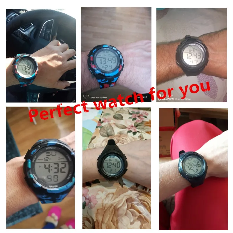 Часы наручные мужские светодиодные Модные Аналоговые Цифровые Спортивные в