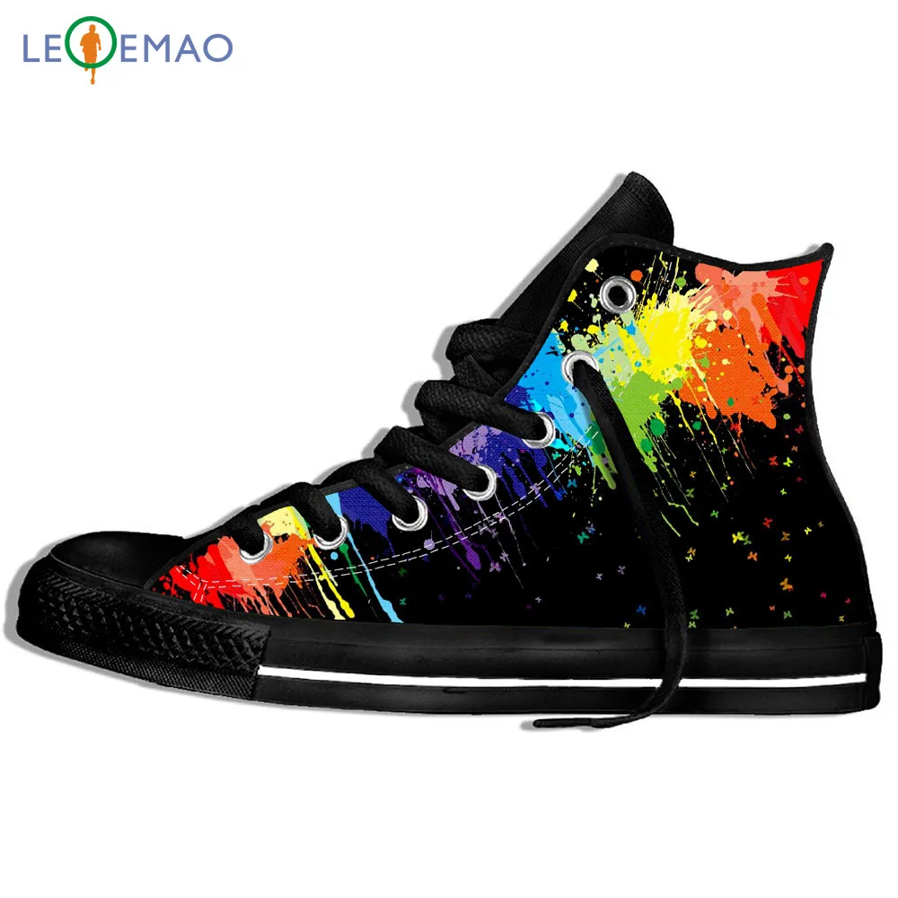 

Custom Logo Image Printing Sneakers Shoes Men/Harajuku Style Color Graffiti PrintHip Hop Unisex Canvas Zapatos De Mujer Outdoor
