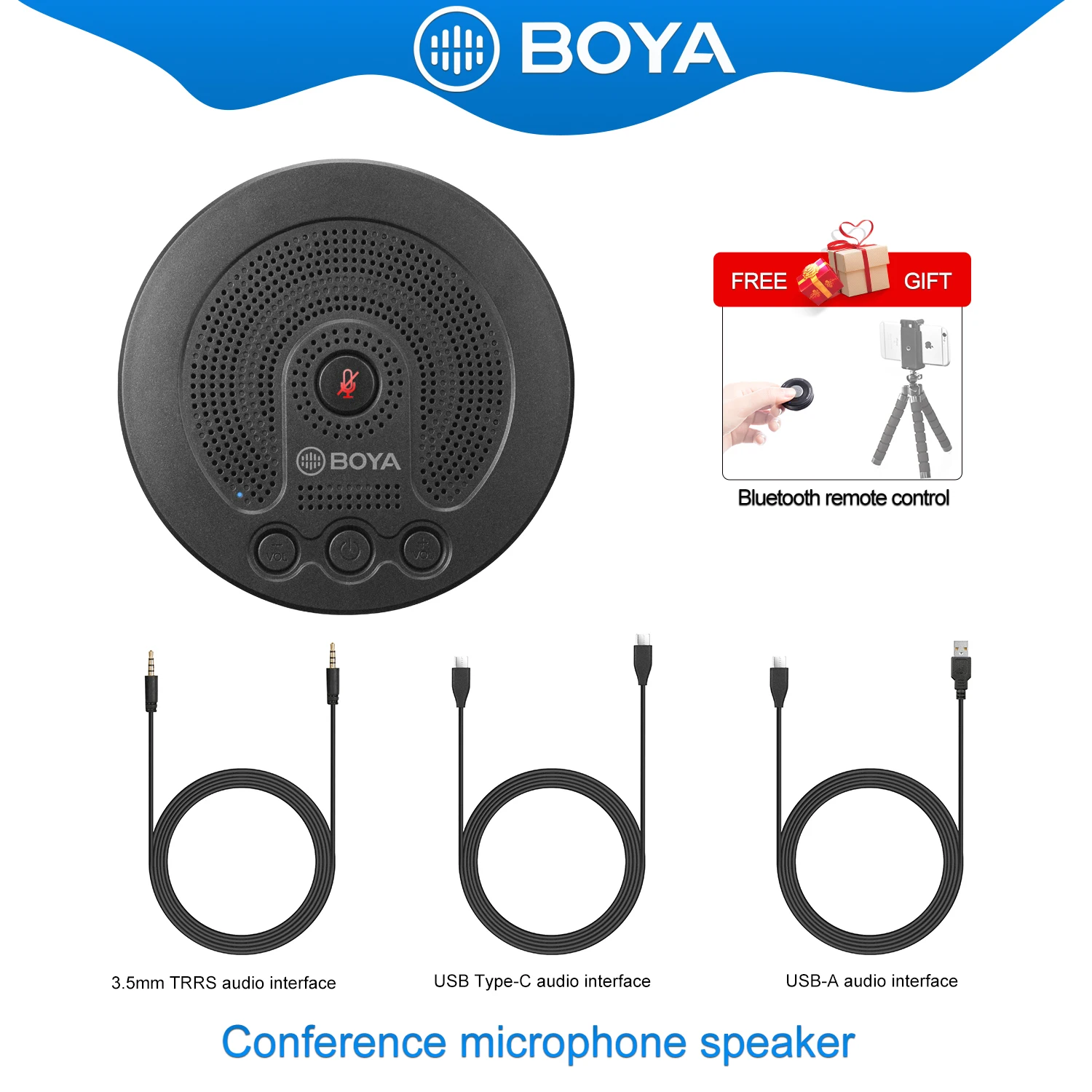 BOYA BY BMM400 всенаправленный микрофон для конференц связи с динамиком 3 5 мм TRRS Type C