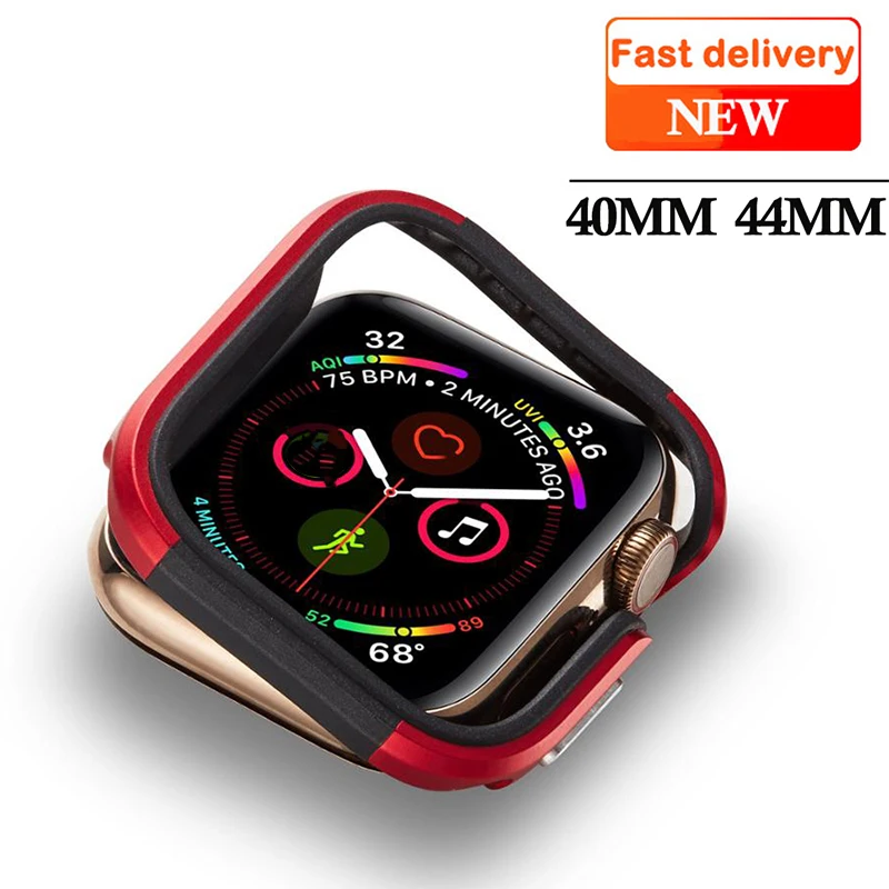 Тонкий чехол для часов Apple Watch 5 4 мягкий прозрачный из ТПУ + протектор сплава iWatch