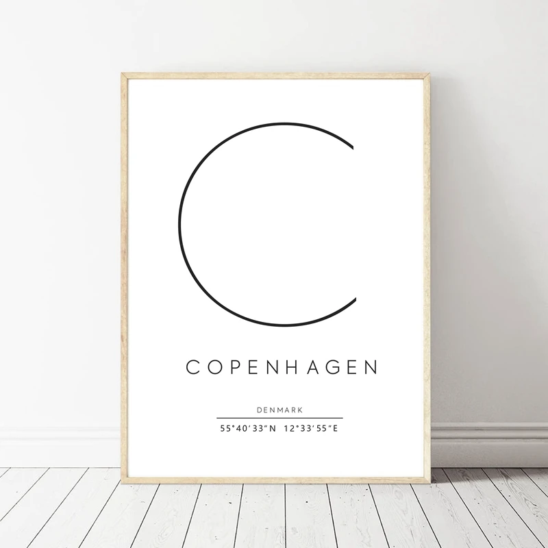 Копенгагенская постер печать Датская спальня настенное искусство Картина на
