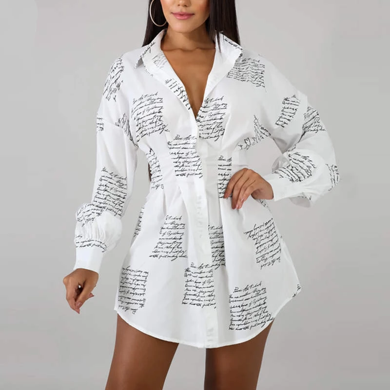 Женское платье рубашка с длинным рукавом на пуговицах|Женские платья| |