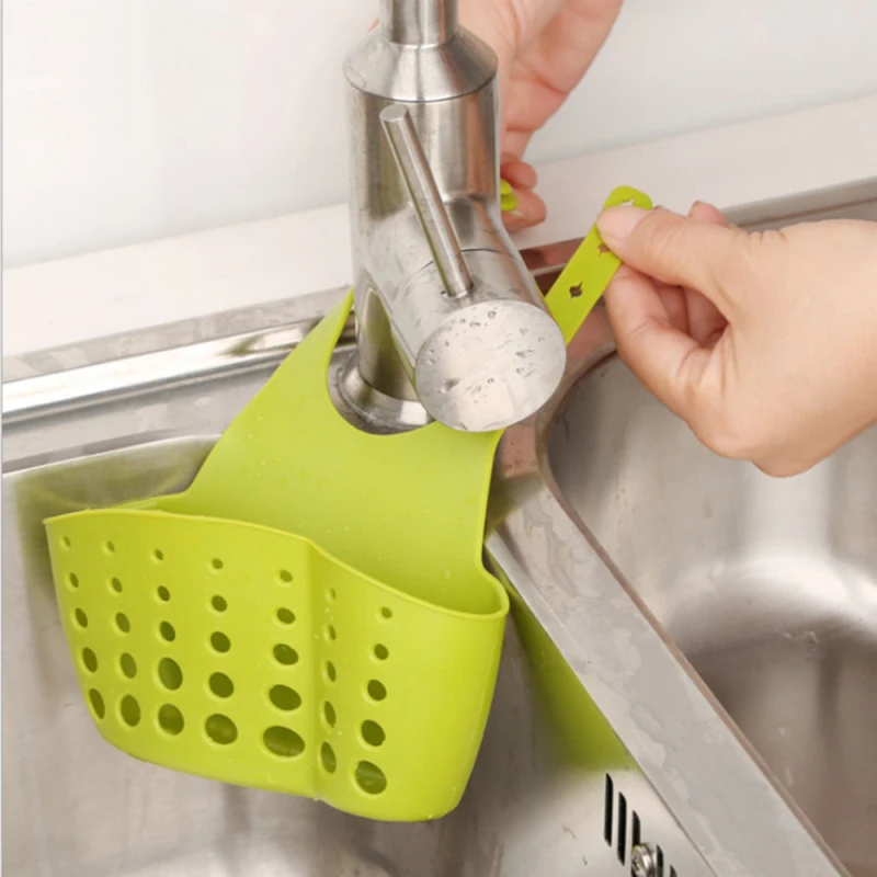 

1pcs Kitchen Accessories Dish Cloth Sponge Storage Bag Sink Holder Holder Soap Portable Home Hanging Drain Bag Basket Bath Tools