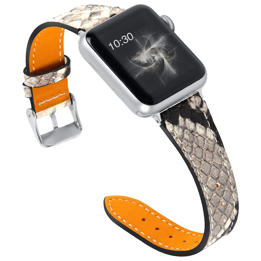 Ремешок для часов Joyozy из натуральной кожи Apple Watch 38 мм/40 мм/42 мм/44 мм змеиной серия