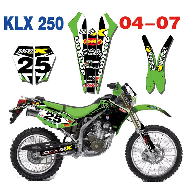 Наклейки 3M KLX250 KL250X наклейки на мотоцикл заказ наборы графических наклеек для