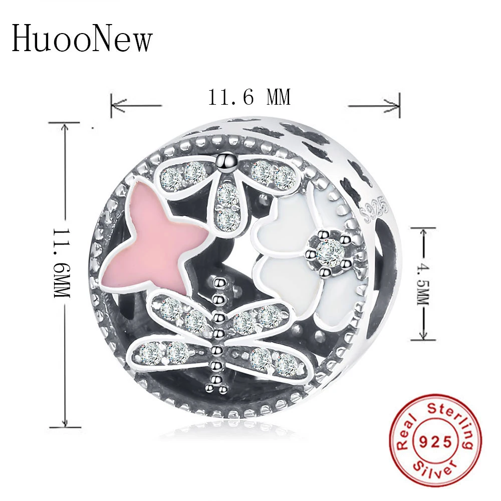 Лето 2019 розовый прозрачный CZ Бабочка Бисер-Стрекоза подходит для оригинальных