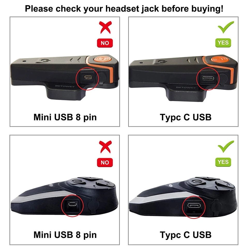 

Type-C USB Microphone Headset for BT-S2 BT-S3 Motorcycle Intercom Interphone
