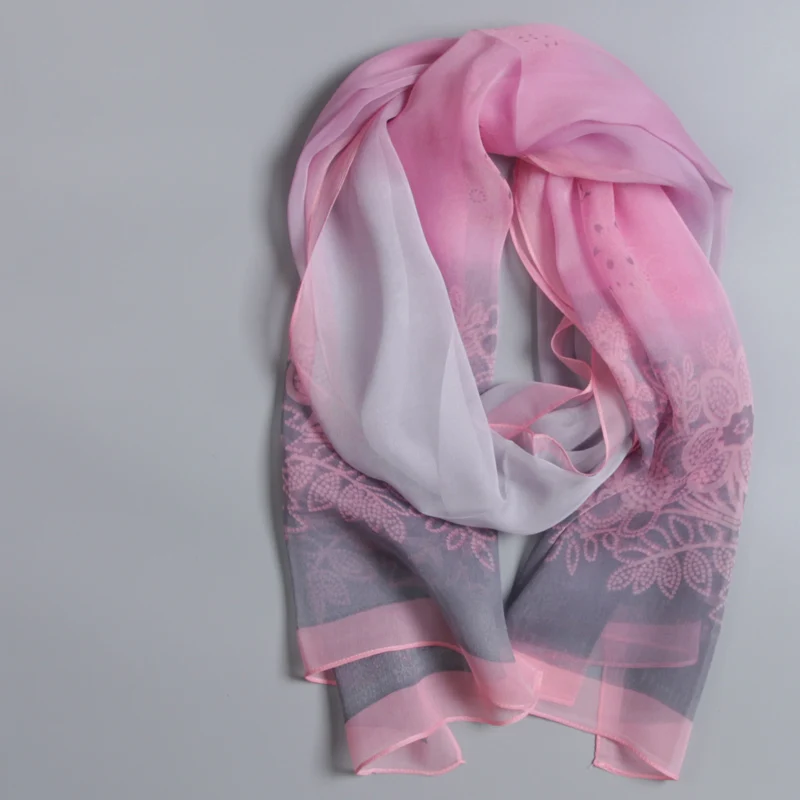 

Продажи! Женский 100% чистый Шелковый жоржет длинный большой шарф шаль платок 168x52 см 66 "x 20" TT004-2