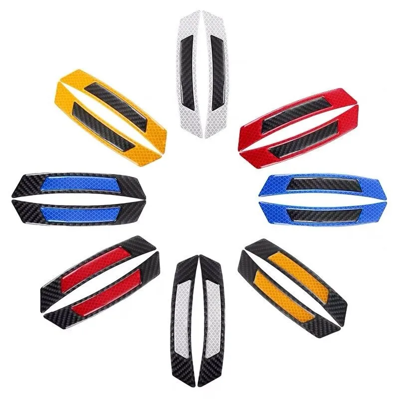 4 шт. автомобильные наклейки отражающие полосы из углеродного волокна двери