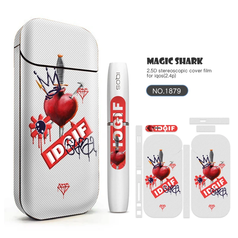

Magic Shark I NEED SOME SPACE Bumpy Sticker Skin for IQOS 2.4 Plus 2.4p Electronic Cigarette Case Cover Protector Film