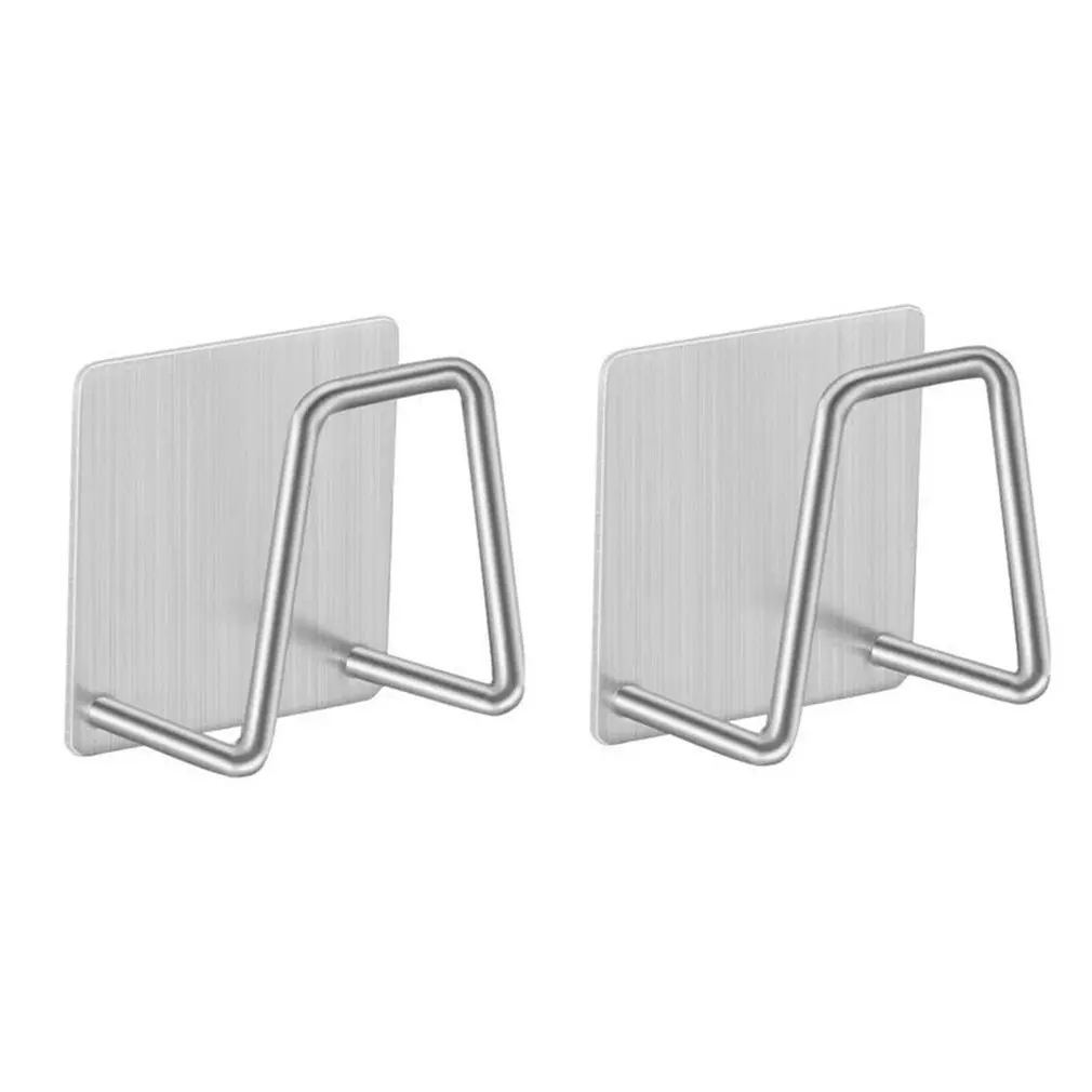 

2/4pcs Stainless Steel Kitchen Sink Sponges Self Adhesive Drain Stand Drying Wall Shelf Wall Accessories Storage Organizer