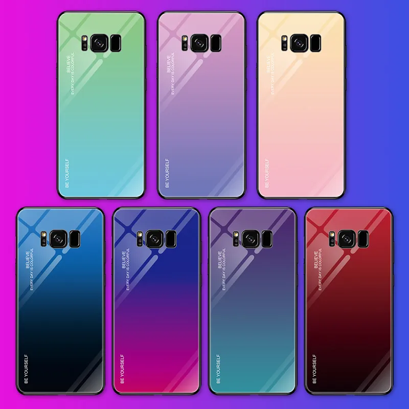 Градиентный чехол для телефона Samsung Galaxy S10E S8 S9 S10 plus Note 10 Pro стеклянная задняя