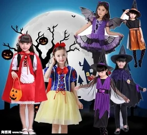 Хэллоуин девочка Детский костюм ведьмы вампир косплей дети вечерние принцесса косплей одежда для девочек рождественские подарки