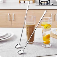 30cm stainless steel long handle stir spoon creative ice cream dessert scoop korean cocktail coffee tea mixing spoon flatware