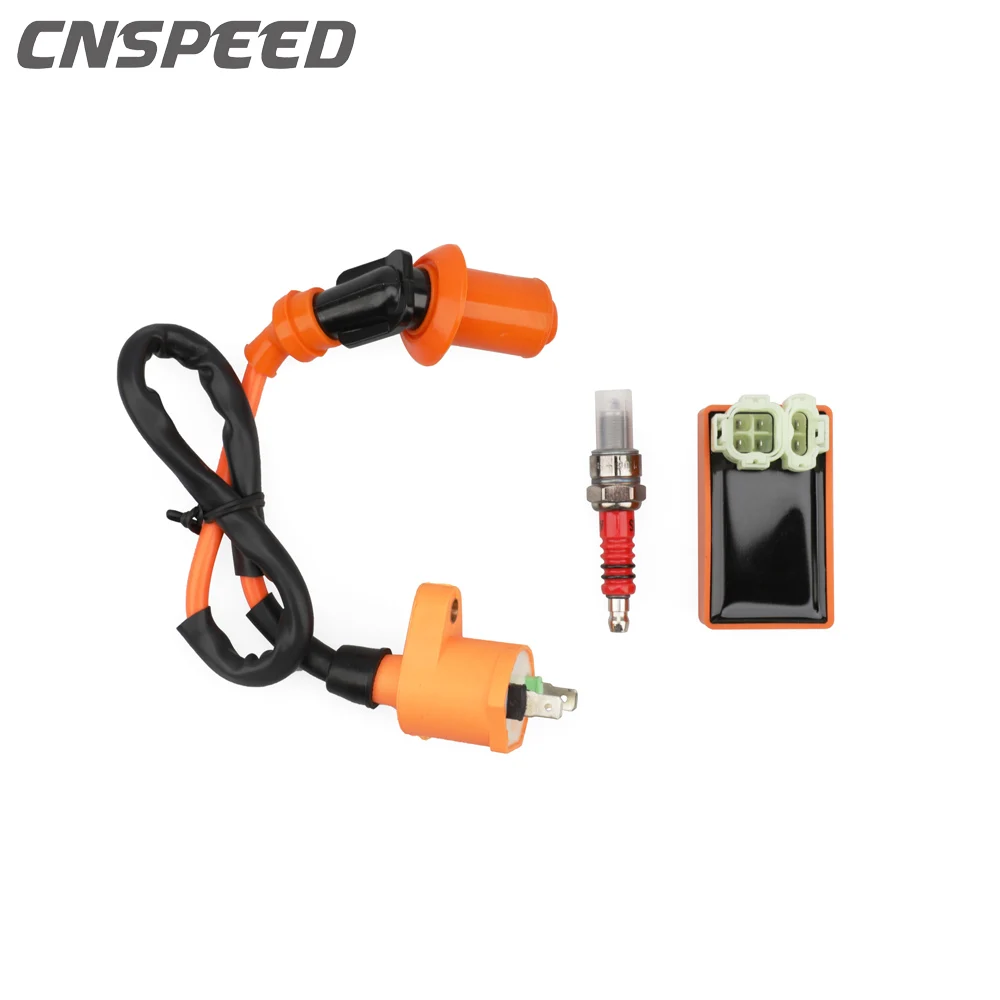 Мотоцикл Гоночный 6pin CDI катушка зажигания Набор свечей подходит для GY6 50cc 125cc 150cc