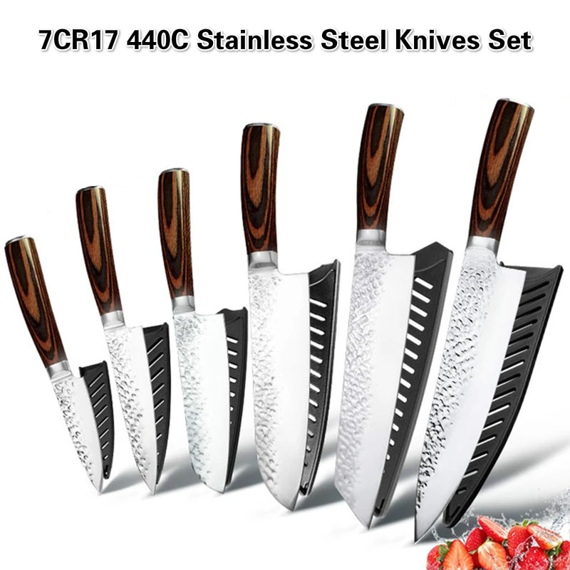 Профессиональный набор кухонных ножей подходящий для мяса и фруктов японский