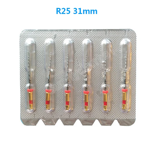 R25 31mm Стоматологические красные файлы Reciproc Reciprocing R25 Стоматологические ротационные файлы Эндодонтические файлы NITI Используются для стоматологического аппарата корневых каналов Эндо-инструмент - Цвет: R25 31mm