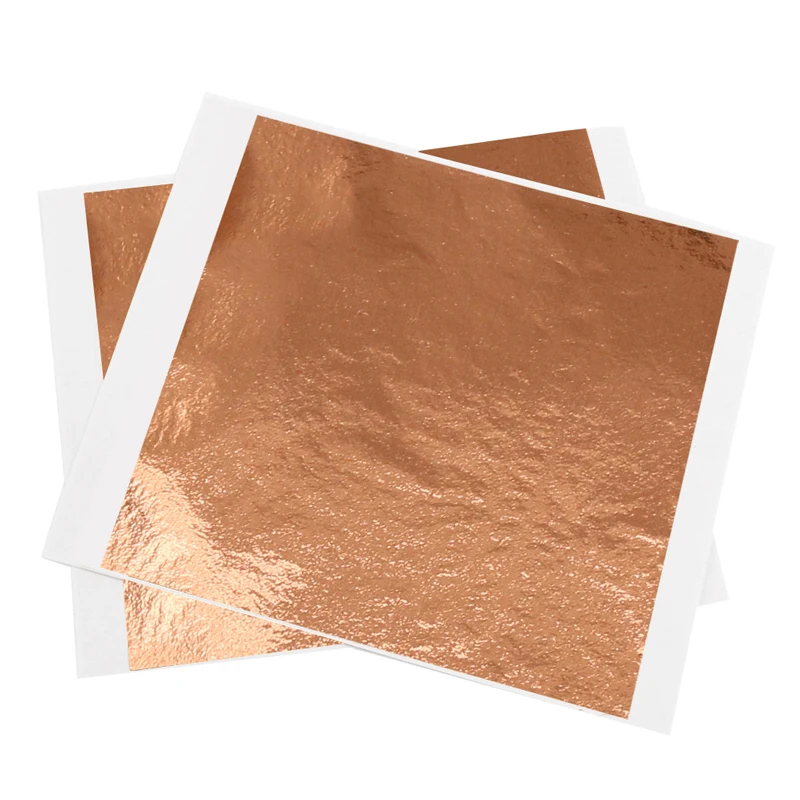 

13x13.5cm 100pcs Rose Gold Foil Paper Gold Leaf Sheet in Arts Craft Furniture Nail Decoration Painting Potal Gilding Craft Paper