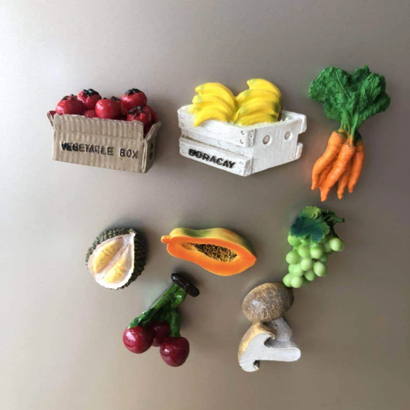 

Creative 3D Three-dimensional Fridge Magnet Food Fruit Vegetable Resin Fridge Magnet Fridge Decorations Fridge Message Tool