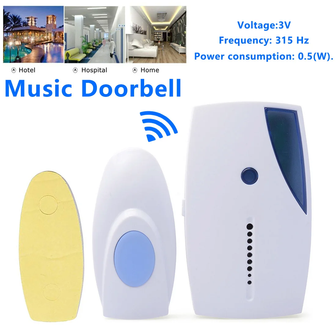 Музыкальный дверной передатчик звонка приемник 1 шт. 70-110 м Диапазон
